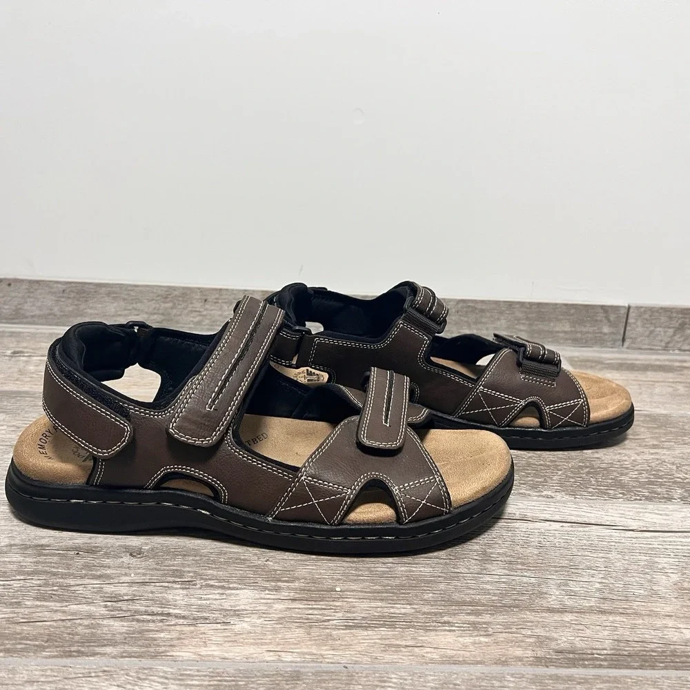 NEW Dockers Sandals Newpage Shoe Men's Size‎ 13M Brown Memory Foam Comfort Flats
